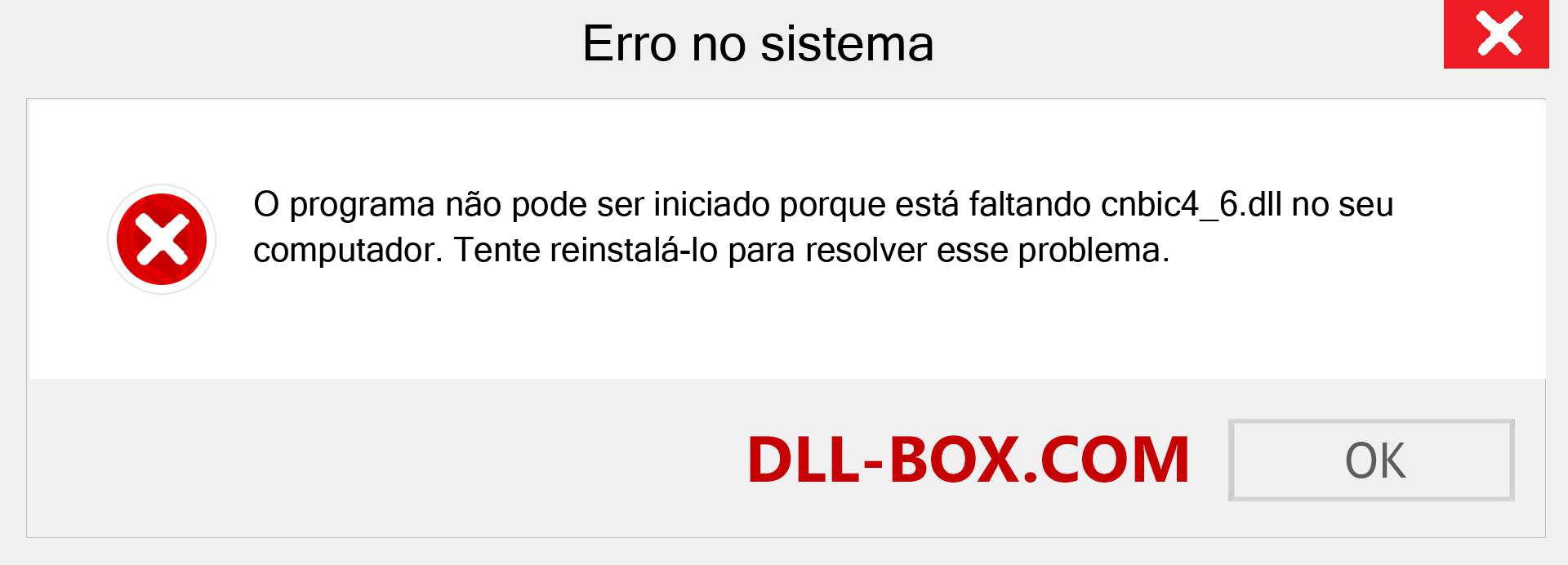 Arquivo cnbic4_6.dll ausente ?. Download para Windows 7, 8, 10 - Correção de erro ausente cnbic4_6 dll no Windows, fotos, imagens